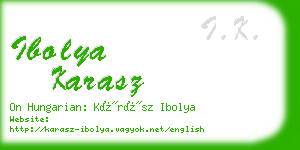 ibolya karasz business card